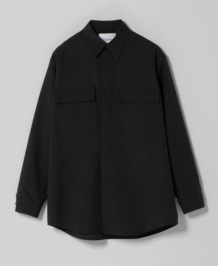 マイウェア:シャンブレー・Long Sleeveワークシャツ ブラック S