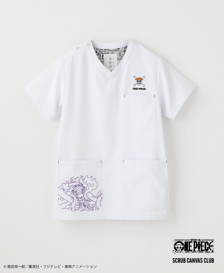 Scrub Canvas Club:ONE PIECEスクラブトップス(男女兼用) モンキー・D・ルフィ